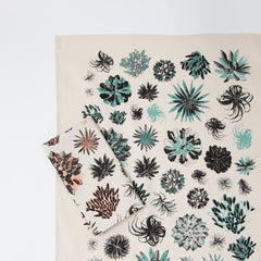 Succulent Tea Towel - Salmon