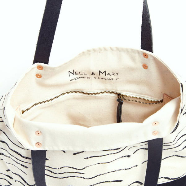 Wave Two Tone Tote - Natural