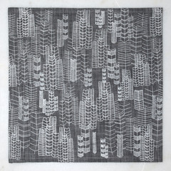 Feather Cities Napkin Set - Gray