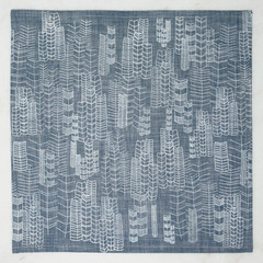 Feather Cities Napkin Set - Indigo