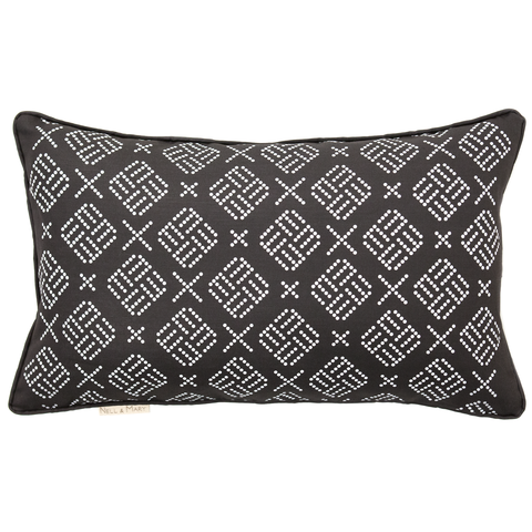 Domino Dots Pillow - Gray 20" x 12"