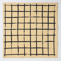 Brush Grid Napkin Set - Hand Dyed Gold
