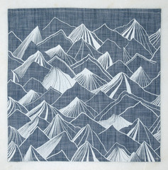 Mountain Napkin Set - Indigo