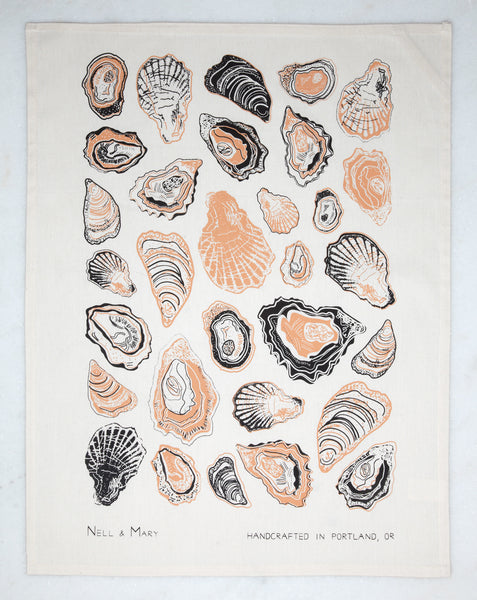 Oyster Tea Towel - Apricot
