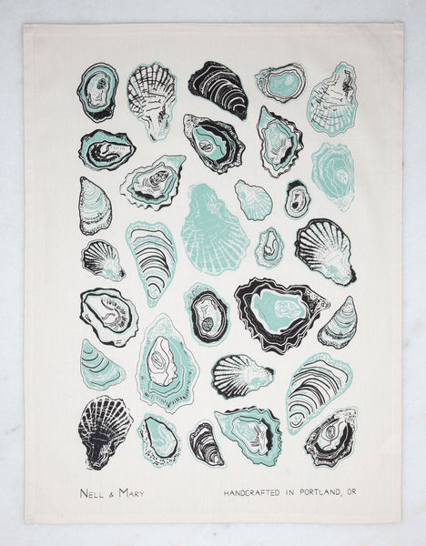 Oyster Tea Towel - Mint
