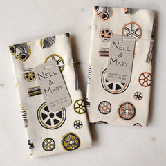 Pasta Tea Towel - Apricot