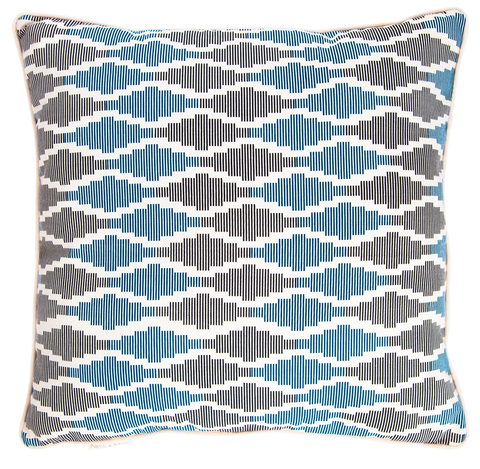 Patagonia Pillow - Natural with Blue 20" x 20"