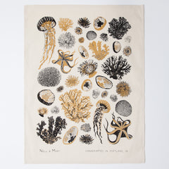 Oceanic Tea Towel - Gold